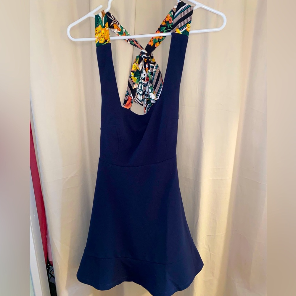 Navy blue skater dress